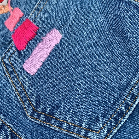 Farm Anthropologie Colorful Birds Denim Shorts new with tags - Picture 10 of 10